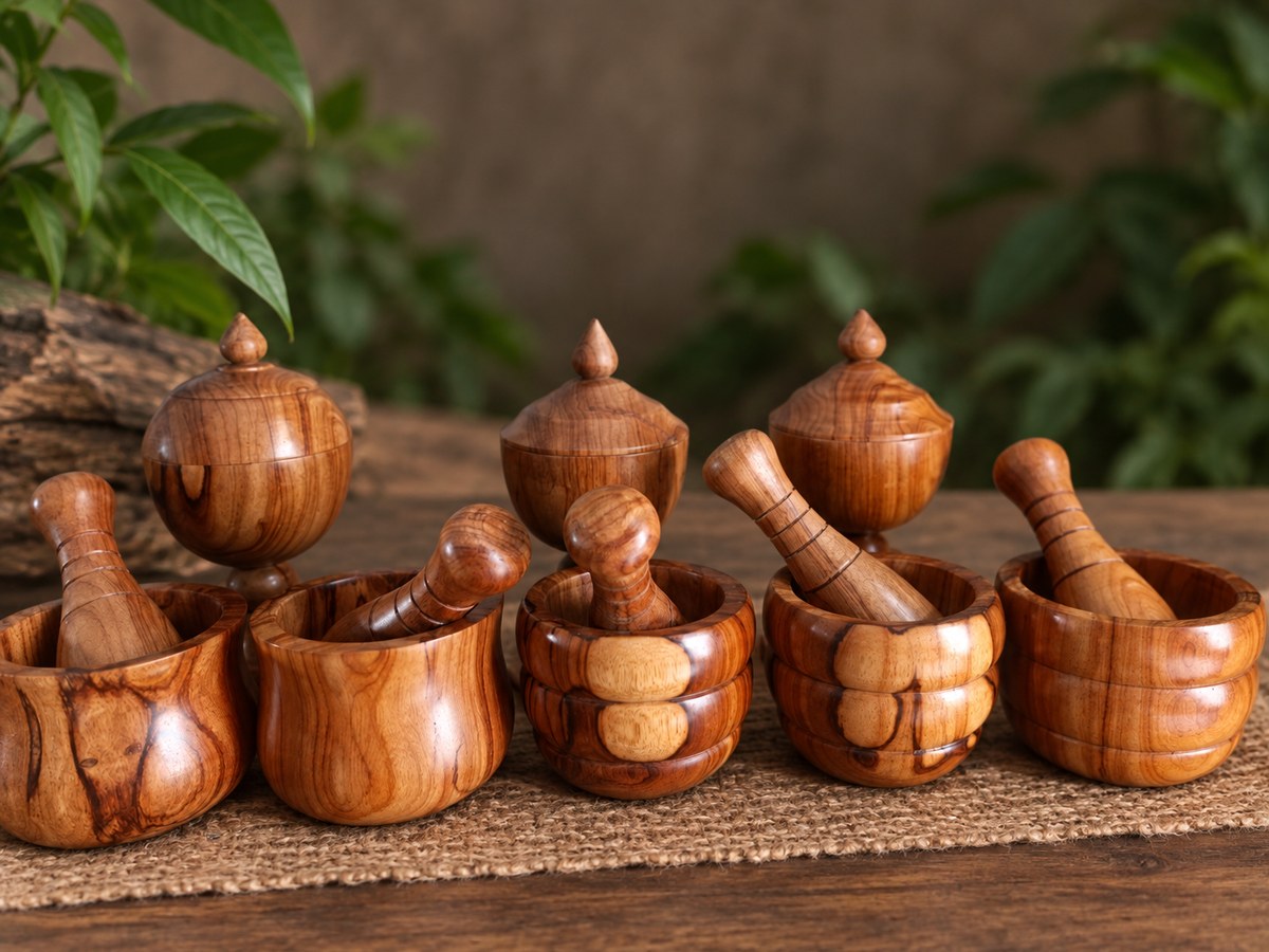 Cápsula Amazónica torneada en madera de shihuahuaco